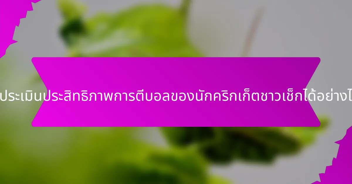 จะประเมินประสิทธิภาพการตีบอลของนักคริกเก็ตชาวเช็กได้อย่างไร?