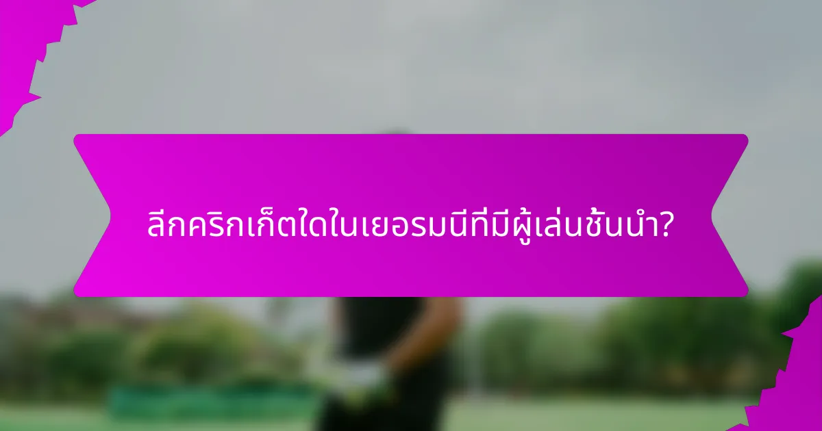 ลีกคริกเก็ตใดในเยอรมนีที่มีผู้เล่นชั้นนำ?