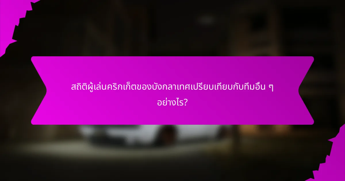 สถิติผู้เล่นคริกเก็ตของบังกลาเทศเปรียบเทียบกับทีมอื่น ๆ อย่างไร?