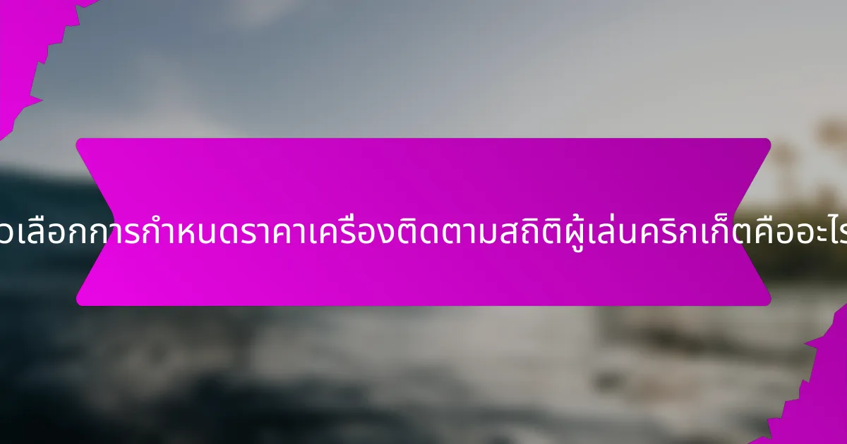 ตัวเลือกการกำหนดราคาเครื่องติดตามสถิติผู้เล่นคริกเก็ตคืออะไร?